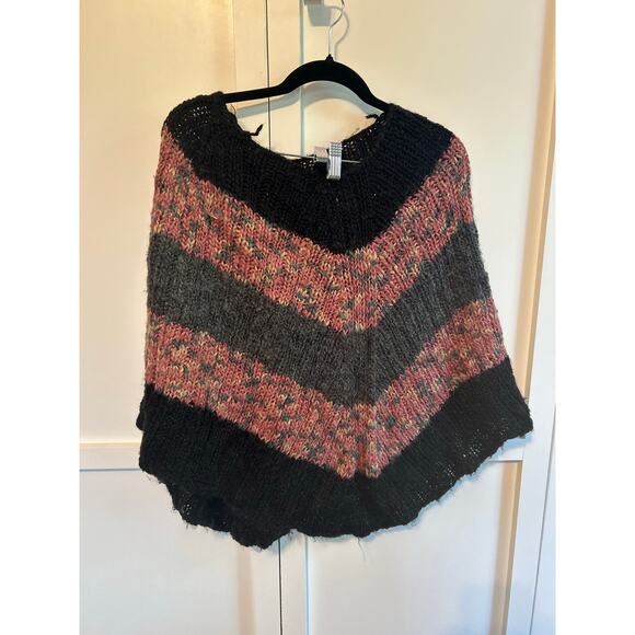 Vintage Anne Klein Knit Poncho Wrap Wool Blend - Picture 1 of 3
